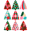 Weihnachten Boho Gemalte Weihnachtsbäume