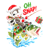 Weihnachtsangeln: Waschbär am Fisch