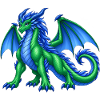 Majestätische Drachenmutter – Blau Grüner Drache