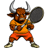 Stier Tennisspieler