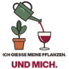 Gießen mit Wein und Grün