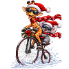 Festliche Penny Farthing Schneefahrt