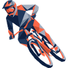 eometrische Origami-Mountainbiker-Polygonkunst