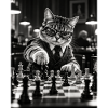 Katze Schachspieler Retro Design