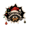 Weihnachts-Waschbär mit Lebkuchen + Nikolausmütze