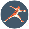 Tischtennisspieler in Aktion – Retro Stil