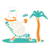 Schneemann im Liegestuhl