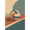 Retro Volleyball Farbenspiel