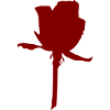 Rote Rosen-Silhouette auf Stiel