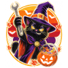 Halloween Hexenkatze mit Schraubenschlüssel