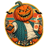Halloween-Kürbisopa im Ruhestand