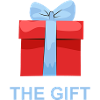 Rotes Geschenk mit Blauem Band