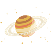 Ringplanet mit Rasterschatten und Sternen