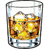 Whiskeyglas mit Eiswürfeln