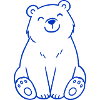 Blauer Bär Linienbild