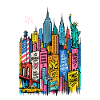 NYC Rainbow Cityscape StreetArt