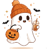 Halloween-Shirts für Frauen Pumpkin Ghost