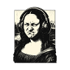 Mona Lisa Kopfhörer Parodie