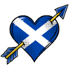 Schottland Flagge Herz mit Pfeil