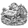 Beaver Architekt entwirft einen Walddamm