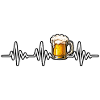 Herzschlag mit Bierglas