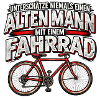 Alten Mann mit Fahrrad Warnung