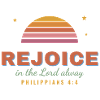 Rejoice – Philippians 4:4 Retro Sunset