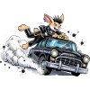 Bunny Punk im Taxi-Action