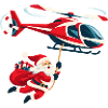Weihnachtsmann am Hubschrauber 