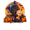 Halloween Fledermaus-Arzt mit Kaffee