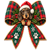 Weihnachtshund im Schleifenband