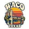 Waco Texas Sunset Bridge Retro
