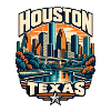 Houston Texas Skyline Retro