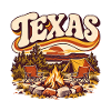 Texas Lagerfeuer am Sonnenuntergang