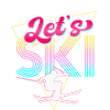 Let's Ski Neon Retro Skier