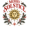 Fröhliche Sonnenwende Wintersonne Volksdesign