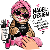 Nagel Design Katze Pink Glam