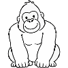 Gorilla Konturzeichnung