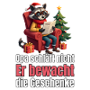 Waschbär-Opa bewacht die Geschenke