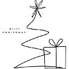 One Line Christmas Tree & Gift