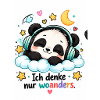 Panda Traum mit Kopfhörern