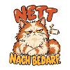 Grimmige Katze mit Spruchdruck