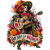 Día Muertos Gitarrenmusik Portrait