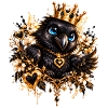 Königskauz mit Goldschmuck