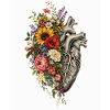 Blütenherz: Florales Anatomie-Design