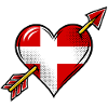 Dänemark Flagge Herz mit Pfeil