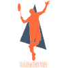 Badmintonspieler beim Smash - Retro Stil