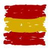 Spanien Flaggenstreifen Pinselkunst