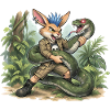 Bunny Punk Junglejäger Hase mit Dämonschlange