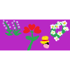 Blumen mit Kritzeleien platzen